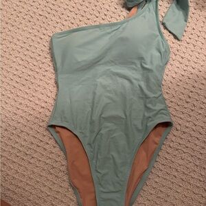 J. Crew Blue One-Shoulder One Piece Swimsuit